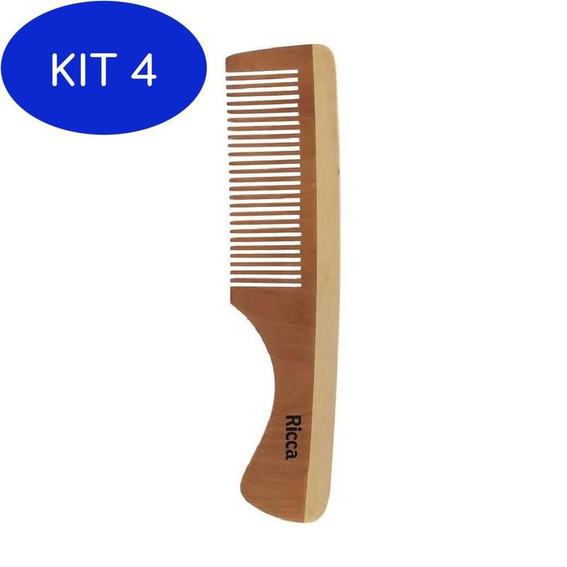 Kit 4 Pente De Cabelo Madeira Grande Ricca - Pente de Cabelo - Magazine ...