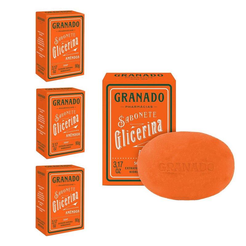 Kit 4 Sabonete Barra Granado Glicerina Extrato Am ndoa 90g Sabonete kit-4-sabonete-barra-granado-glicerina-extrato-am-ndoa-90g-sabonete