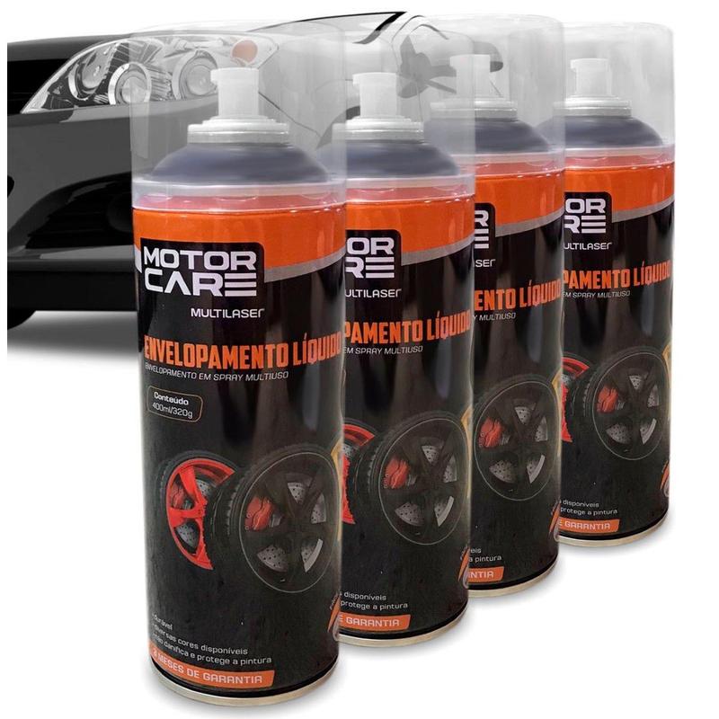 Kit 4 Spray De Envelopamento Líquido Preto Fosco - MULTILASER - Tinta ...