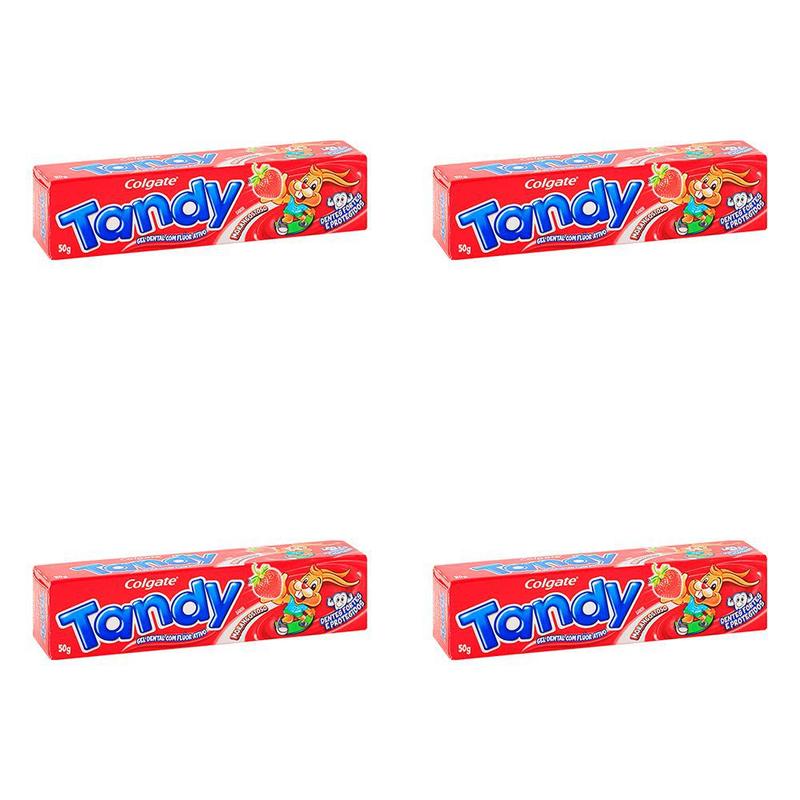 Kit 4 Und Cr Dental Tandy Morango Dentes Branco Fortes Limp 50g - Creme ...