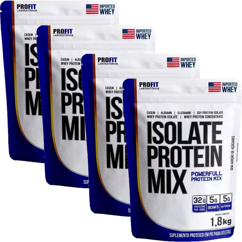 Kit 4x Isolate Protein Mix Refil 900g - Profit Labs - Massa Muscular ...