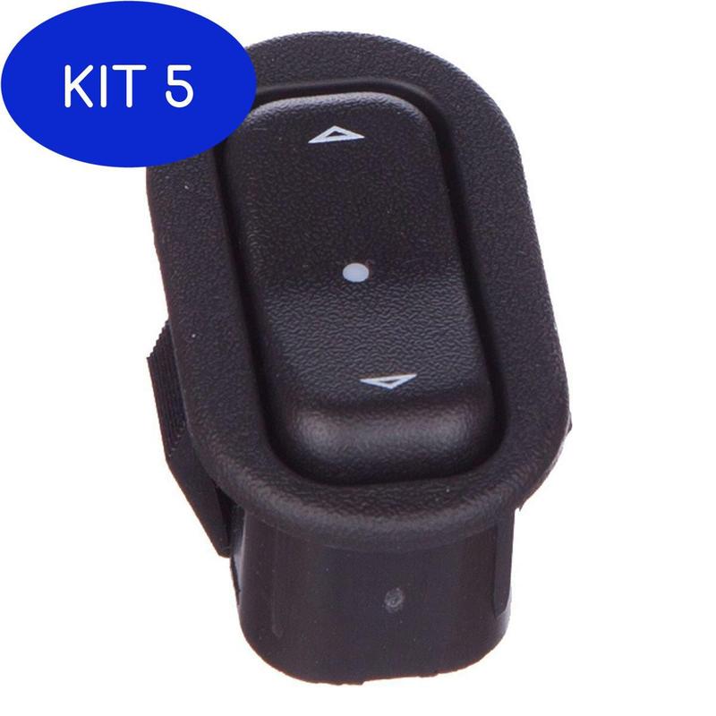 Kit 5 Botão Interruptor Simples Vidro Elétrico Celta Meriva - Original ...