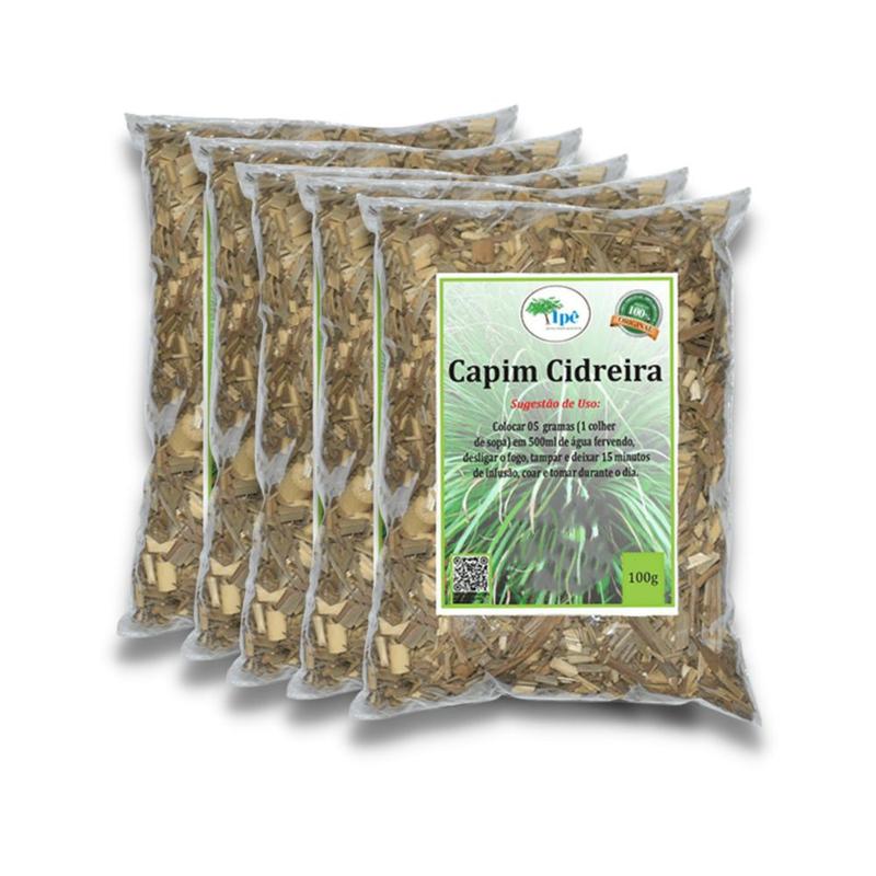 Kit 5 Capim Cidreira (Cymbopogon citratus - Folha) 100g cada. - Ipê ...