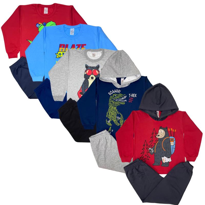 Kit 5 Conjuntos De Moletom Infantil Inverno Menino Atacado - AMADOS E ...