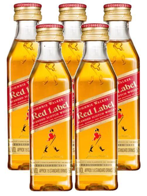 Mini Red Label Kit 5 Miniatura De Whisky Johnnie Walker Red Label 50Ml - Whisky ...