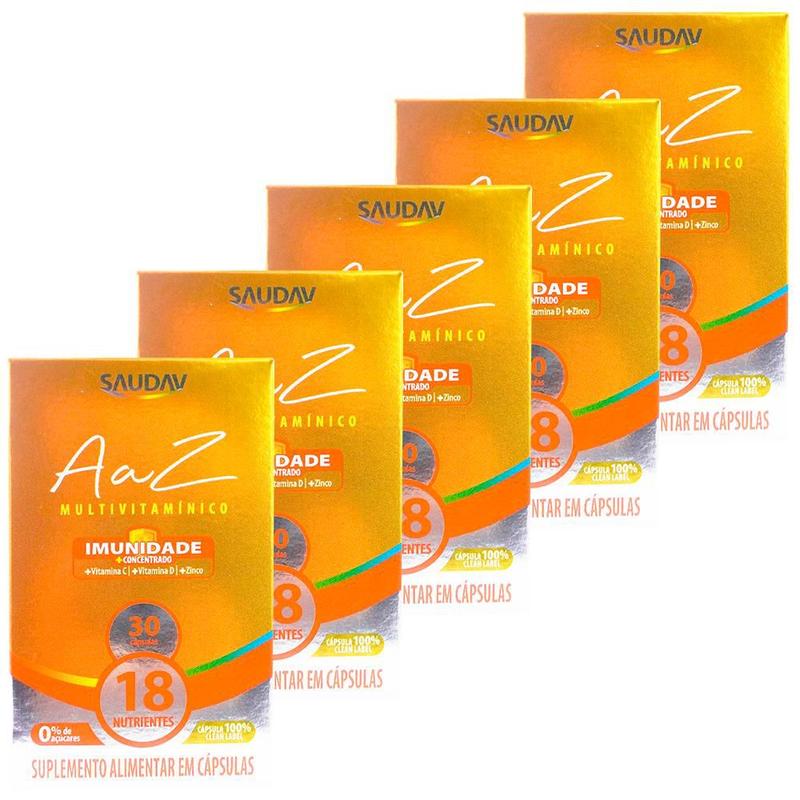 Kit 5 Multivitamínico A a Z 30 Cápsulas Saudav - Equaliv ...