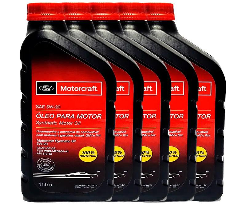 Kit 5 Oleo De Motor Motorcraft 5w20 Sintetico Api Sp - Ford ...