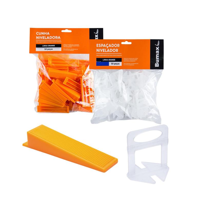 Kit 500 Espaçadores 1,0Mm + 300 Cunhas Grande - Bumax - Espaçador ...