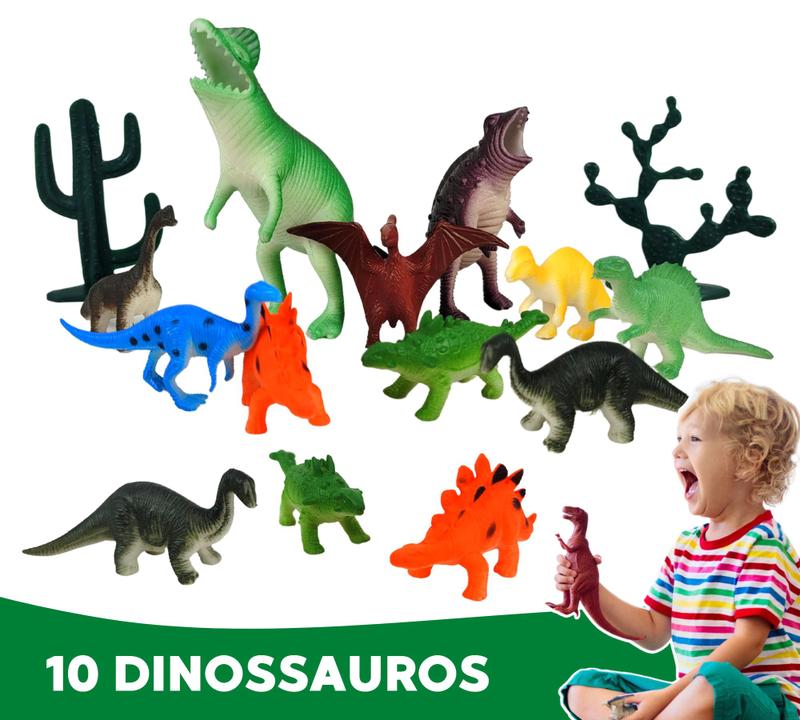 Kit 6 Dinossauros De Borracha Brinquedo De Menino Grande ...