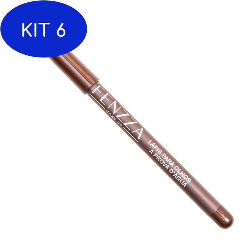 Kit 6 Lápis Para Olhos A Prova D'Água Fenzza - Marrom - Lápis de Olho ...