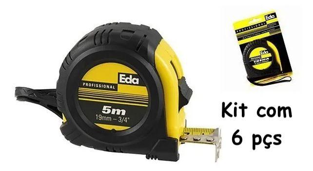 Kit 6 Trenas EDA emborrachada 5M/19mm com trava e imã 8BM - Trena ...