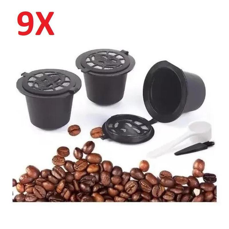 Kit 9 capsulas nespresso reutilizavel lavavel para cafe expresso com ...