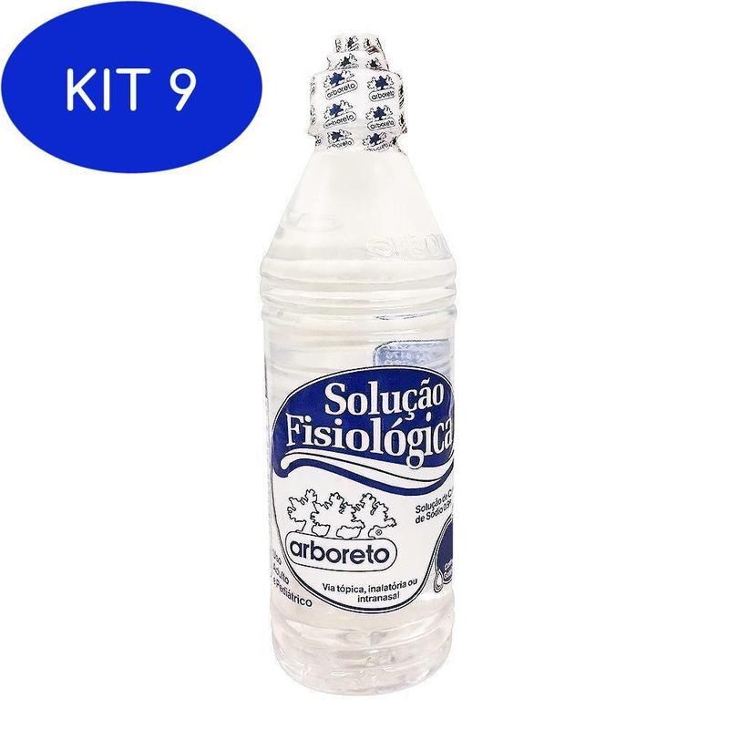 Kit 9 Solução Fisiológica - Cloreto De Sódio 0,9% 100Ml- Arboreto ...