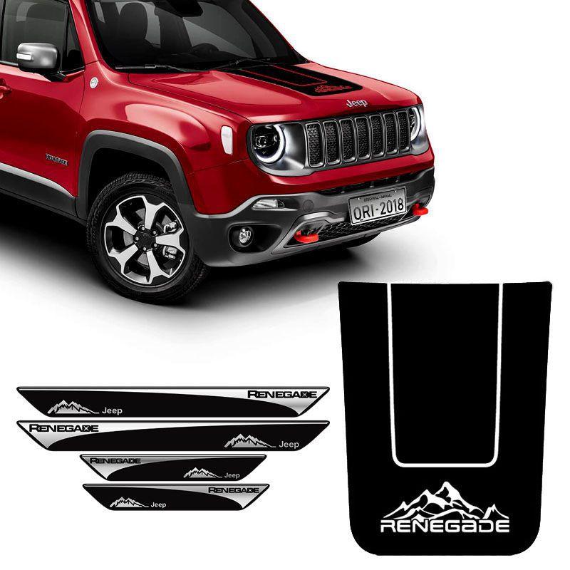 Kit Adesivo Capô Jeep Renegade Montanha + Soleira Protetora - SPORTINOX ...