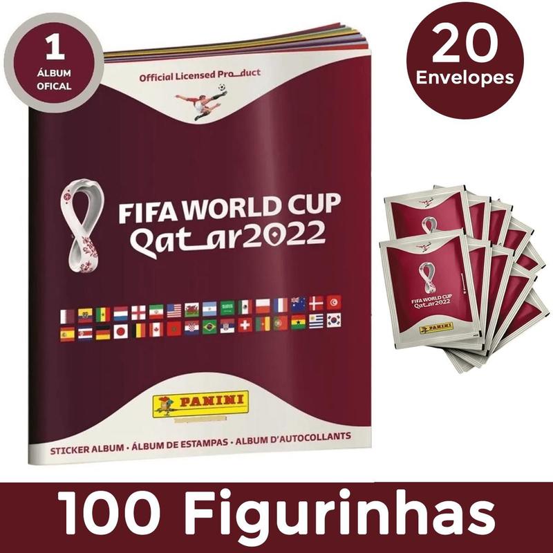 Kit Álbum Copa Do Mundo + 100 Figurinhas Qatar 2022 Oficial - Panini ...