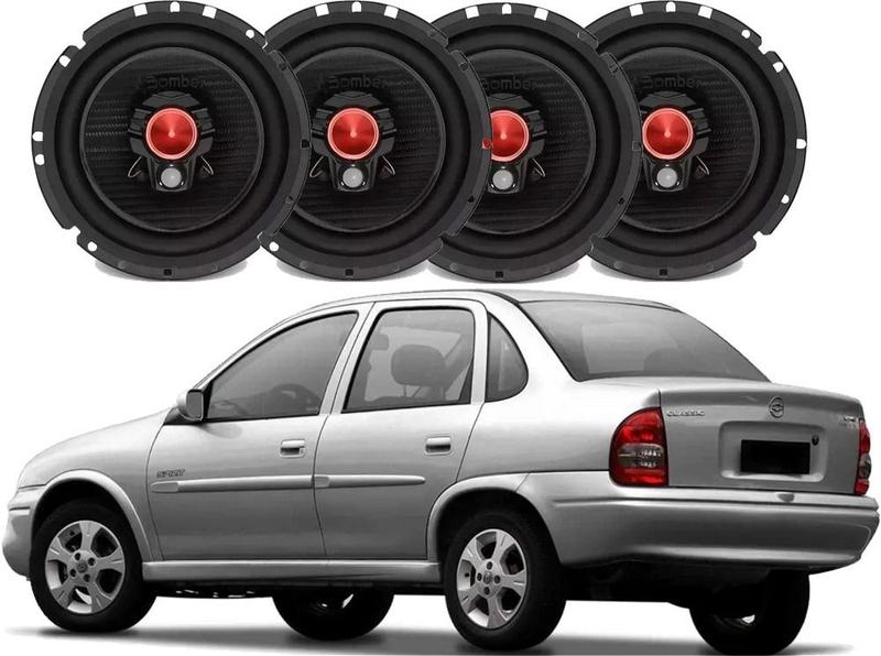 Kit Alto Falante Corsa Classic 6 Pol Bomber Bbr 200w Rms - Kit 2 Vias ...