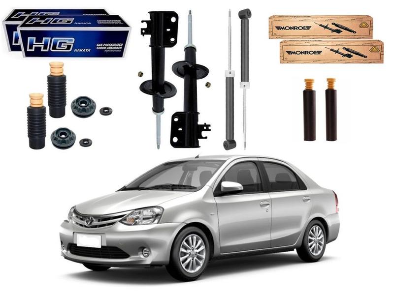 Kit amortecedor dianteiro traseiro nakata toyota etios sedan 1.5 2012 a ...