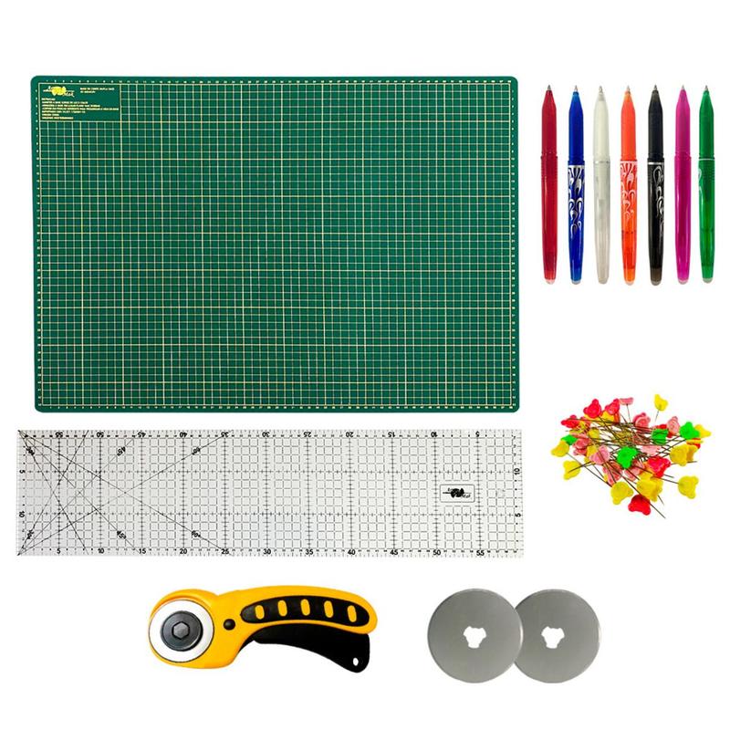 Kit Base de Corte Patchwork Artesanato 60x45 Regua 15x60 Cortador 45 ...