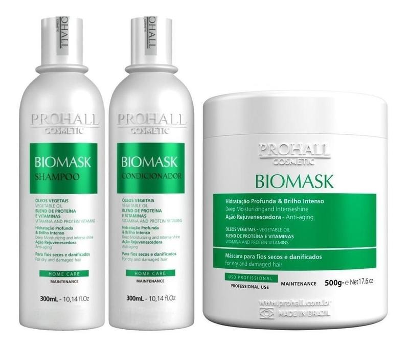 Kit Biomask Ultra Hidratante 1L + Máscara 500G Prohall - Máscara ...