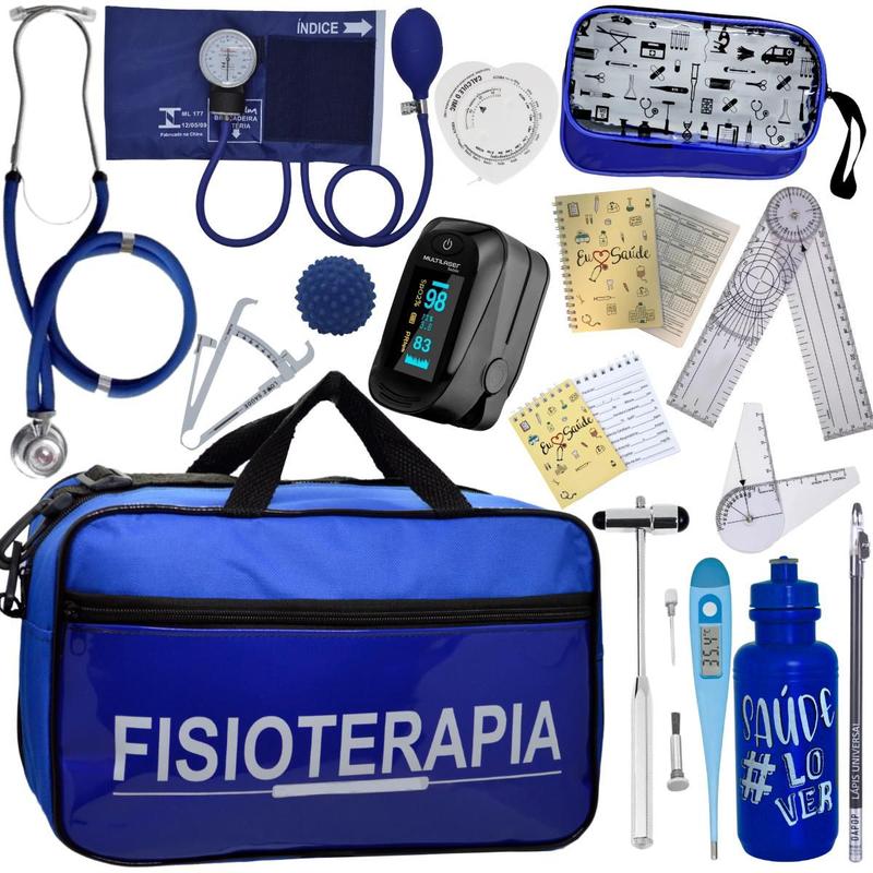 Kit Bolsa Fisioterapia Acadêmico Goniômetro Martelo Buck Fita ...