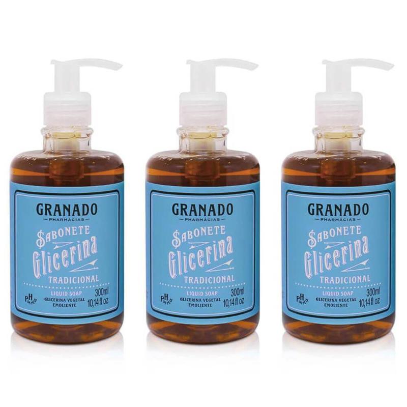 Kit C/03 Granado Tradicional Sabonete LÍQuido Glicerina 300ml ...