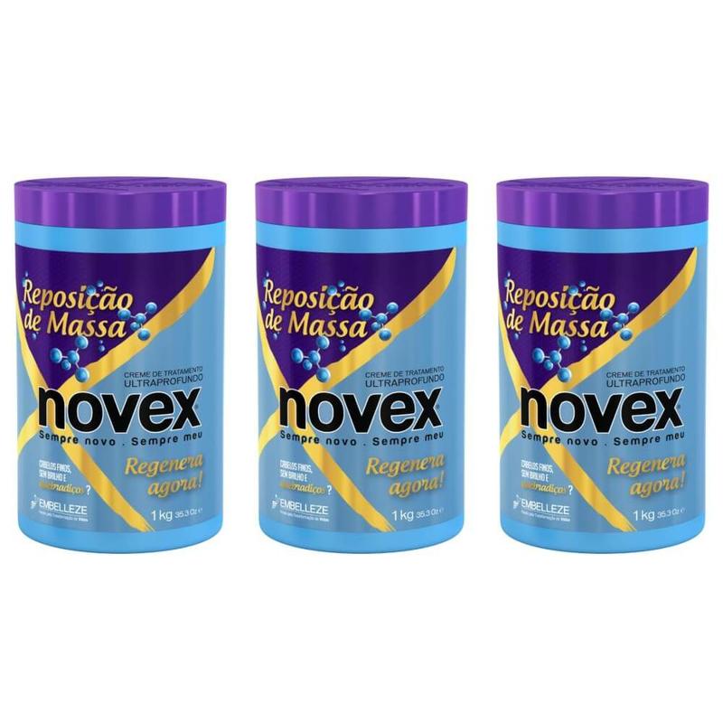 Kit C/03 Novex Repositor De Massa Creme De Tratamento 1kg - Máscara ...