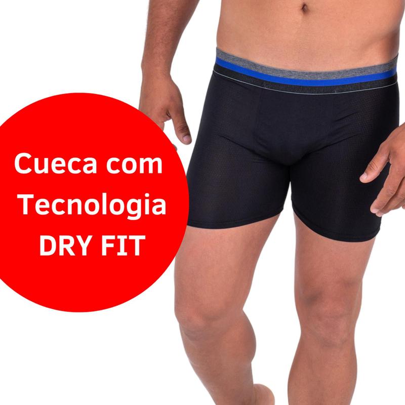 Kit C/3 Cueca Boxer Alongada tecido DRY FIT FURADINHO para TRANPIRAR ...
