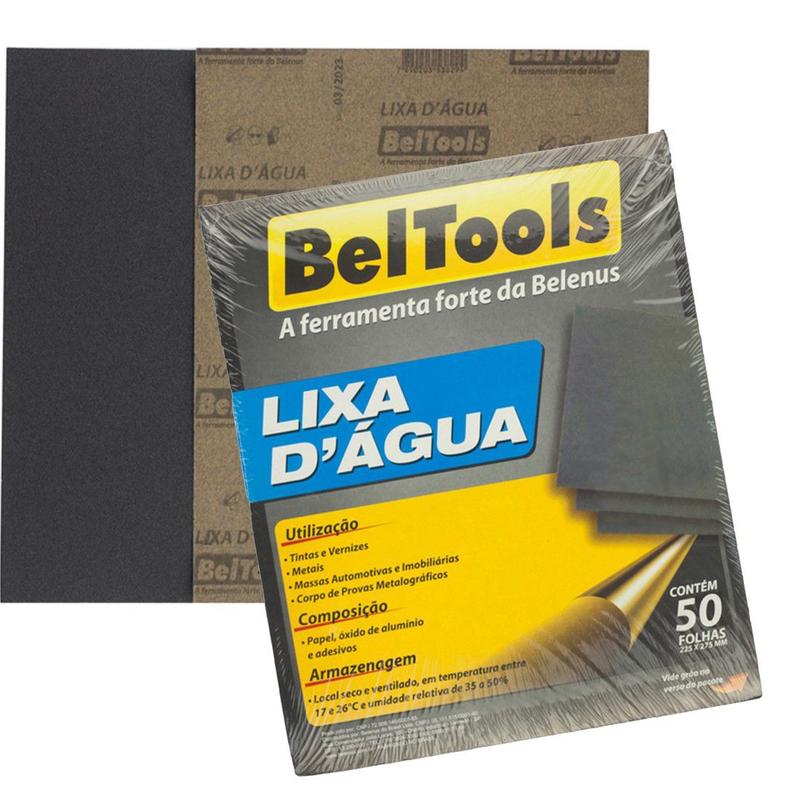Kit C/ 50 Lixa Dagua Grão 400 Beltools - Lixa para Parede / Massa ...