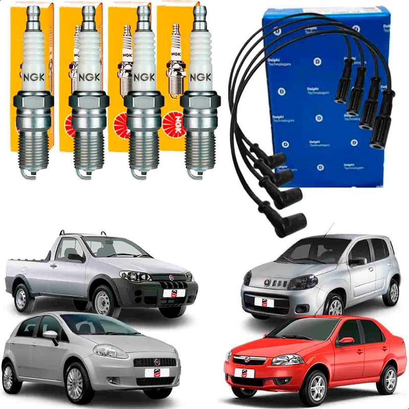 Kit Cabos E Velas Fiat Palio Siena Strada Idea Fire Flex .. - NGK ...