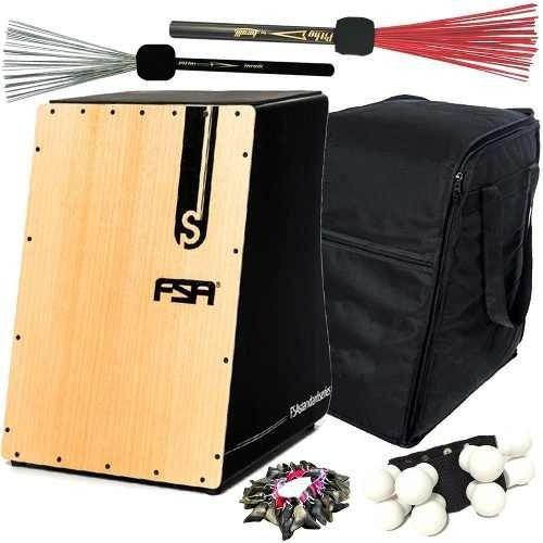 Kit Cajon Fsa Fca2501 Elétrico Standard C/ Capa Canela Unha Cajon Magazine Luiza