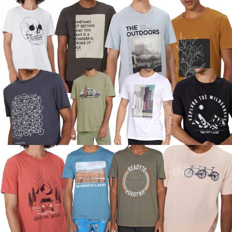 Kit Camisetas Básicas Hering Estampada Masculina 3 Peças - Camiseta ...