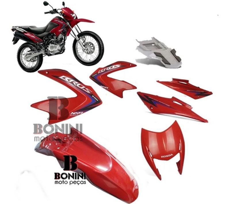 Kit Carenagem Nxr 150 Bros 2012 Esd Vermelha Com Adesivo - Pro tork ...