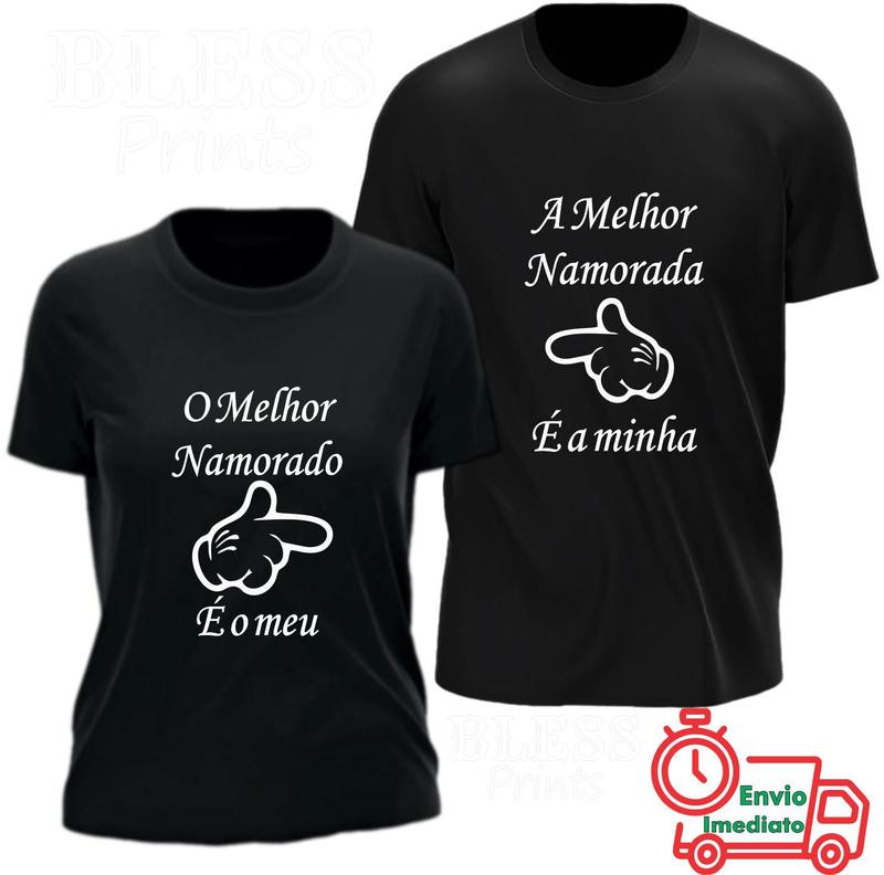 KIT Casal Camiseta Engraçada (MELHOR NAMORADA (o) )100% algodão - Bless ...