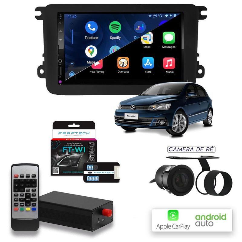 Kit Central MP10 CarPlay Android Auto Gol G7 Interface e Tv - First ...