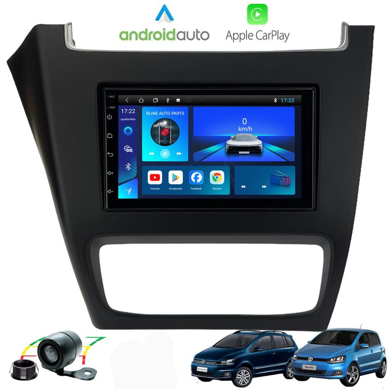 Kit Central Multimidia Android VW Fox Crossfox Spacefox G3 2014 a 2021 ...