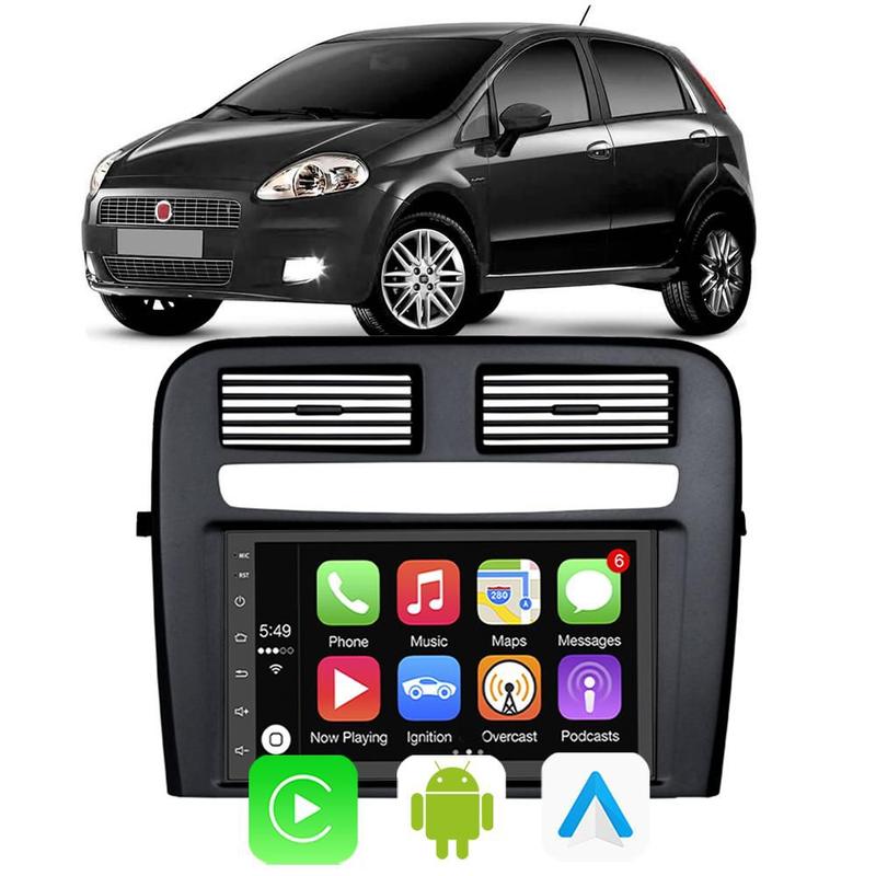 Kit Central Multimidia Carplay Android Auto Fiat Punto 2008 2009 2010 ...