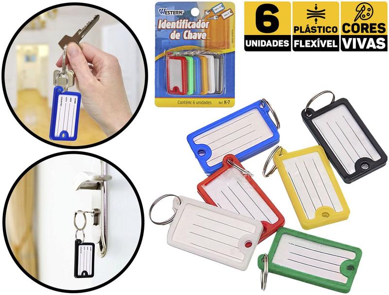 Kit Chaveiro Identificador De Chaves K-7 Western 6 Unidades K-7 ...