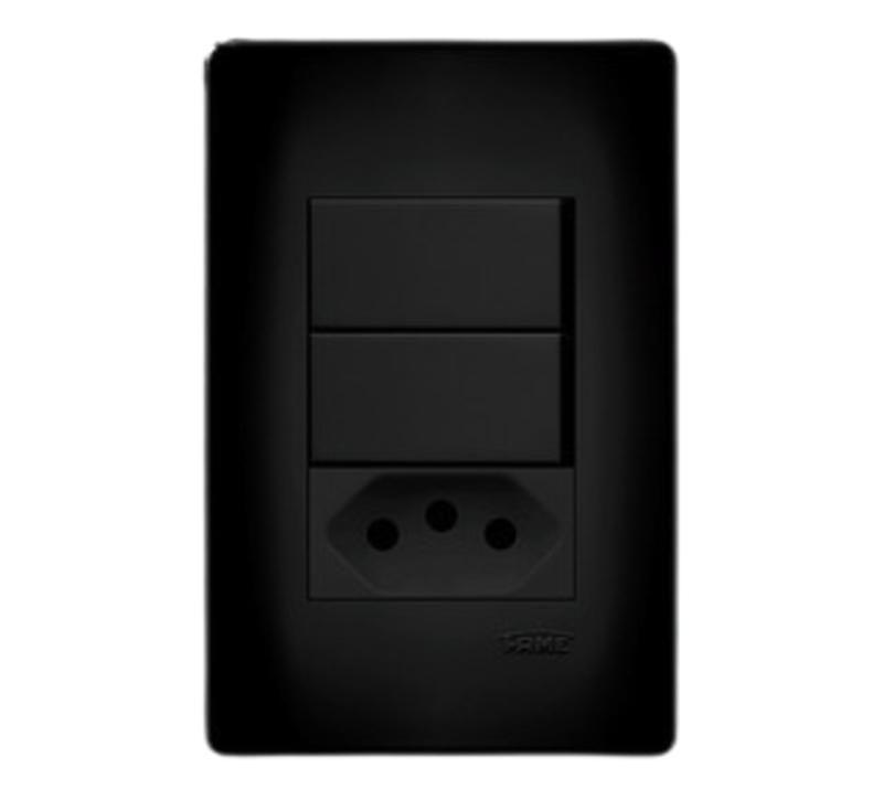 Kit com 10 unidades conjunto interruptor duplo e tomada de 10 amperes ...