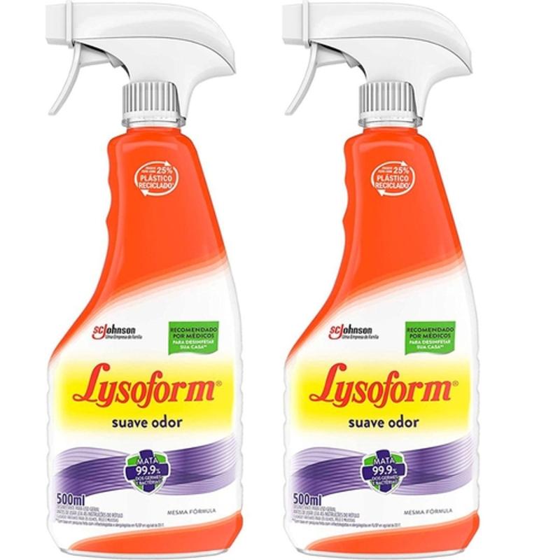 kit com 2 Desinfetante Lysoform para Uso Geral - 500ml - Desinfetante ...