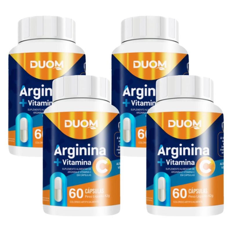 Kit com 4 Suplemento Alimentar de Arginina e Vitamina C 60 Capsulas ...