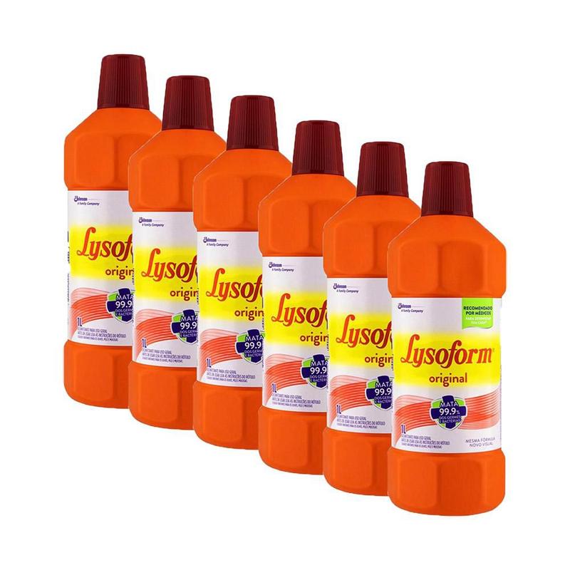 Kit com 6 Desinfetantes Lysoform Bruto Uso Geral Original 1l cada ...