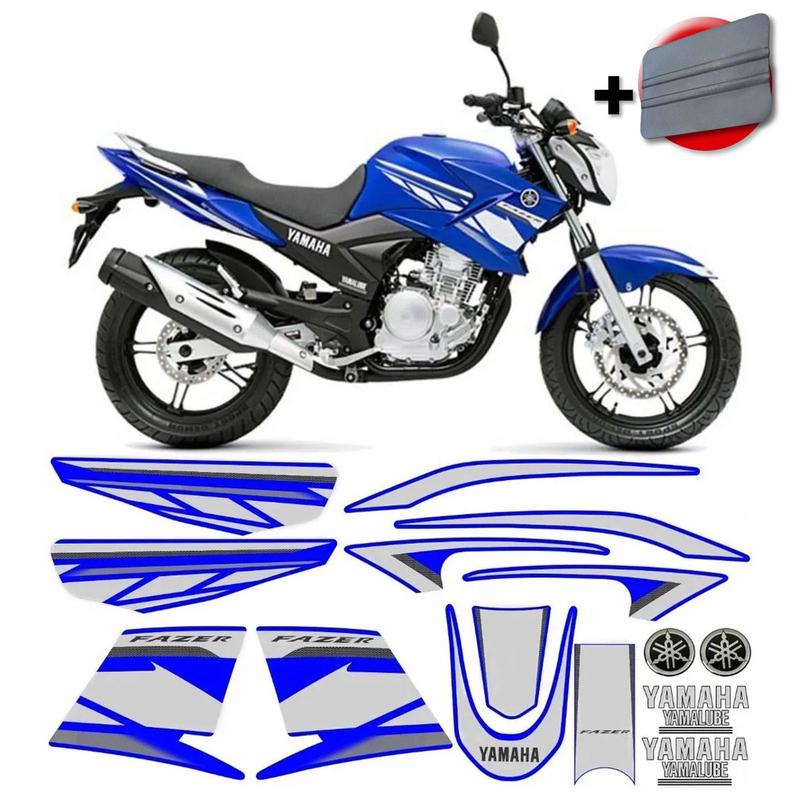 Kit Completo Adesivos Yamaha Fazer Blue Racing 250 - MAF - Adesivo para ...