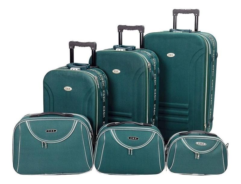 Kit Conjunto Familia 3 Malas De Viagem Tecido Frasqueiras Chx ...