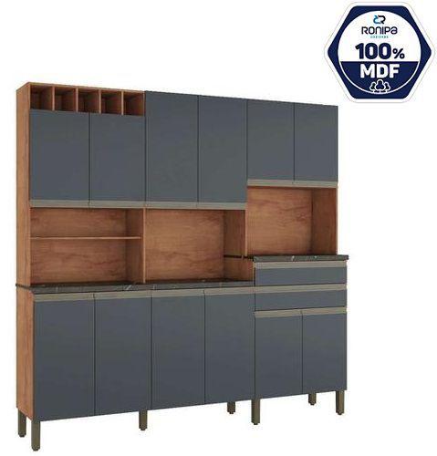 Kit Cozinha Malbec Prime - Castanho/Chumbo - 100% MDF - RONIPA ...