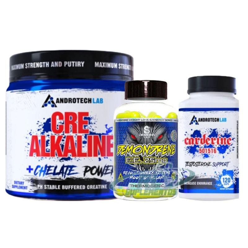 kit crealkaline androtech + demondrene 60 caps demons lab + cardarin ...