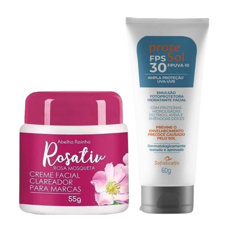 Kit Creme Clareador Facial Rosativ + Protetor Solar Protesol 30 FPS ...