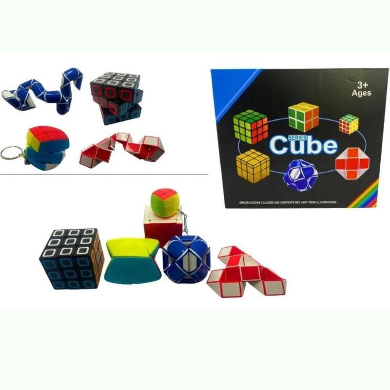 Kit Cubo Mágico Interativo Jogos de Lógica 6 Peças Modelos com Chaveiro ...