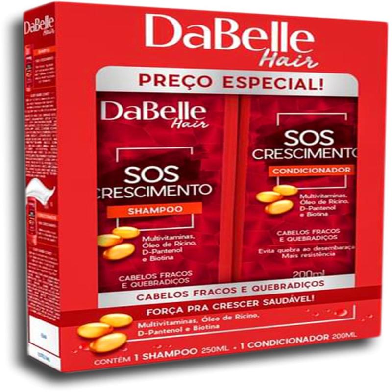 Kit DaBelle Hair SoS crescimento shampoo, 250mL + condicionador, 200mL ...