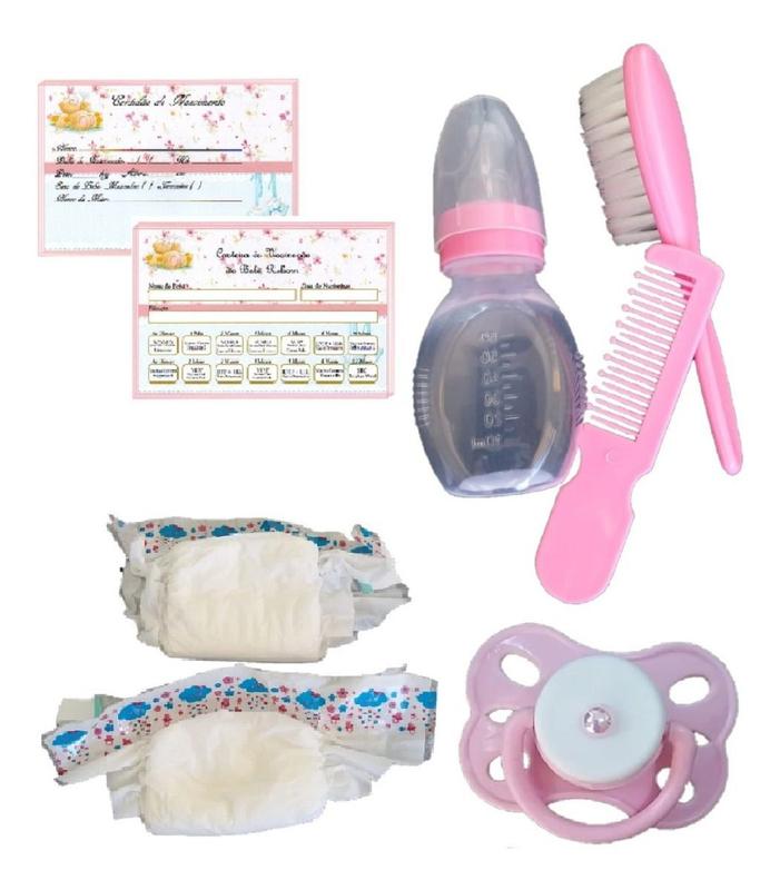 Kit De Acessórios Para Boneca Bebe Reborn Rosa Menina 8 Itens Básicos ...