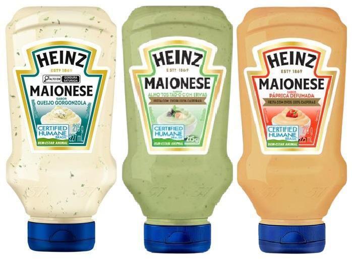 Kit Degustação Maionese Páprica Gorgonzola Ervas Heinz 215G - Maionese ...